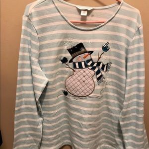 NWT Christopher & Banks XL snowman sweatshirt